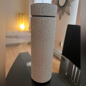 Rhinestone Stainless Steel Vacuum Insulated Water Bottle Thermos LED Temperature